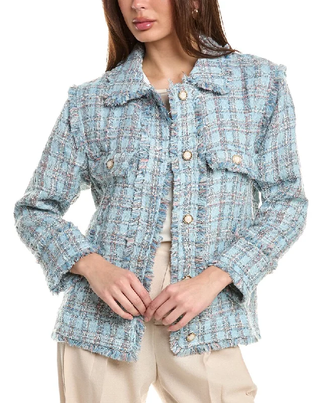 Labiz Tweed Jacket Tiered Jacket Buttoned Jacket Zippered Jacket