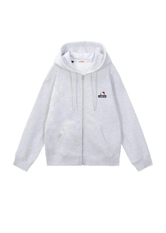 GUESS × HELLO KITTY UNI LS HOODED ZIP UP JACKET Tailored Jacket Straight Jacket A-Line Jacket