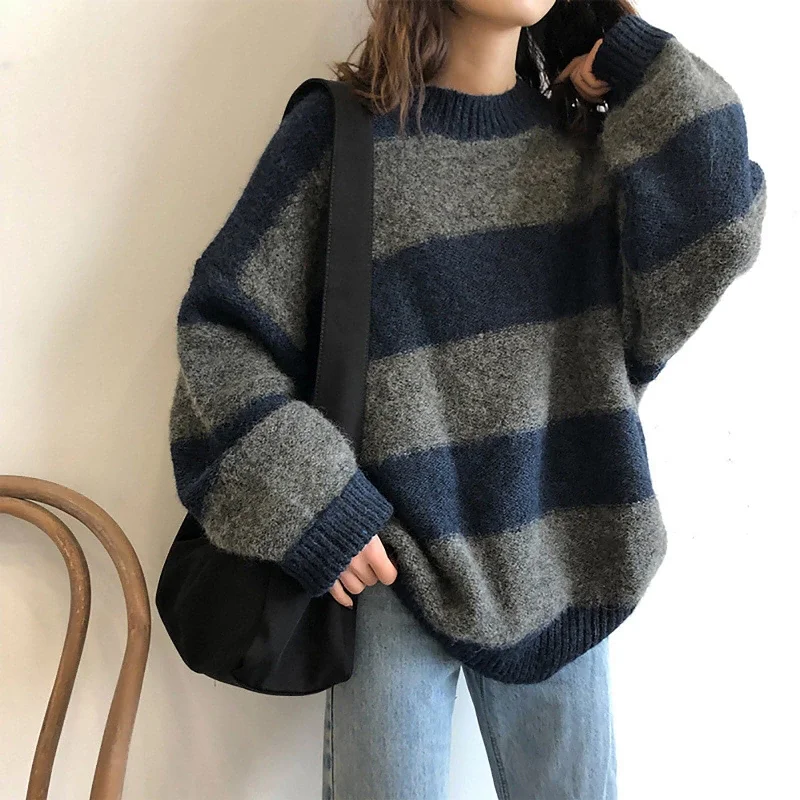 DressBetty - Knitted Striped Sweater Wool Fabric Cashmere Fabric Tweed Fabric