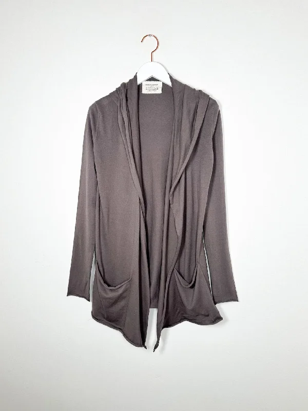 Lars Andersson - Hooded Wrap Jacket - Grigio Scuro Jacket Blazer Coat