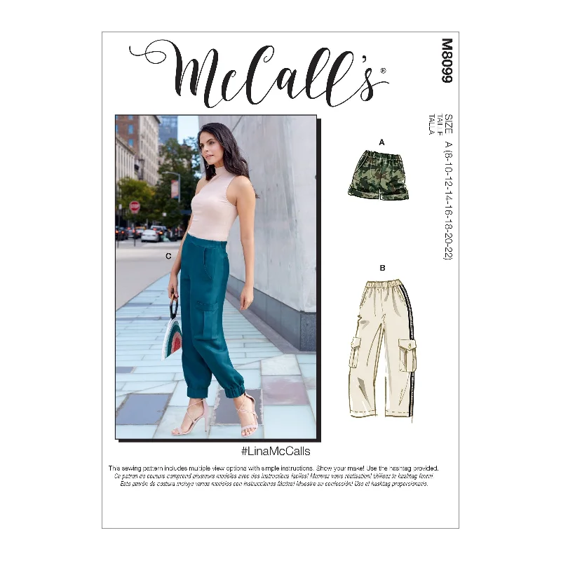 McCall's Pattern M8099 Misses' Shorts & Pants Cozy Fitted Pants