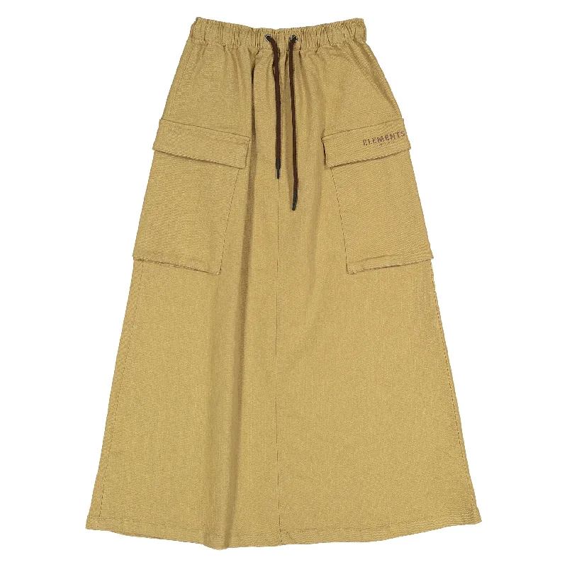 ELEMENTS Tan Cargo Stamp Skirt chiffon skirt floaty