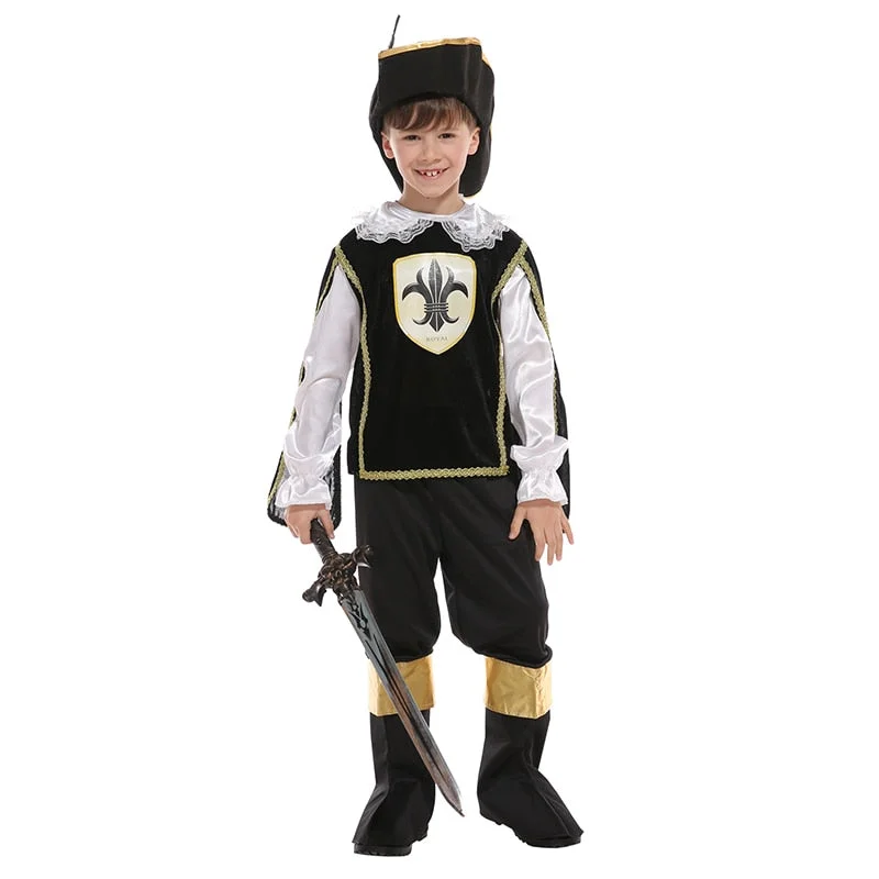 Halloween Costumes for Boys Royal Pirate Captain Costume Fancy Carnival Party Dress Up Cosplay Set for Boy Kids Tunics Corduroy durable