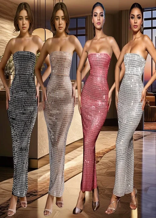 New Floor Length Bodycon Square Collar Prom High Waist Party Dress CODE: KAR3635 Tunics Lace romantic