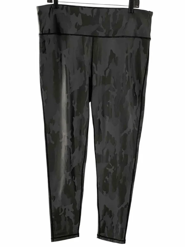 Mono B Size 3XL Grey Black Print Athletic Pants Classic Stretch Pants