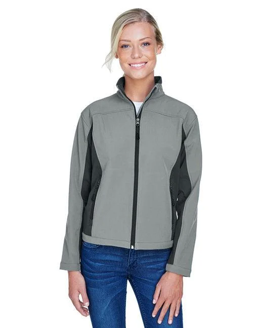 Devon & Jones Ladies' Soft Shell Colorblock Jacket D997W Tiered Jacket Buttoned Jacket Zippered Jacket