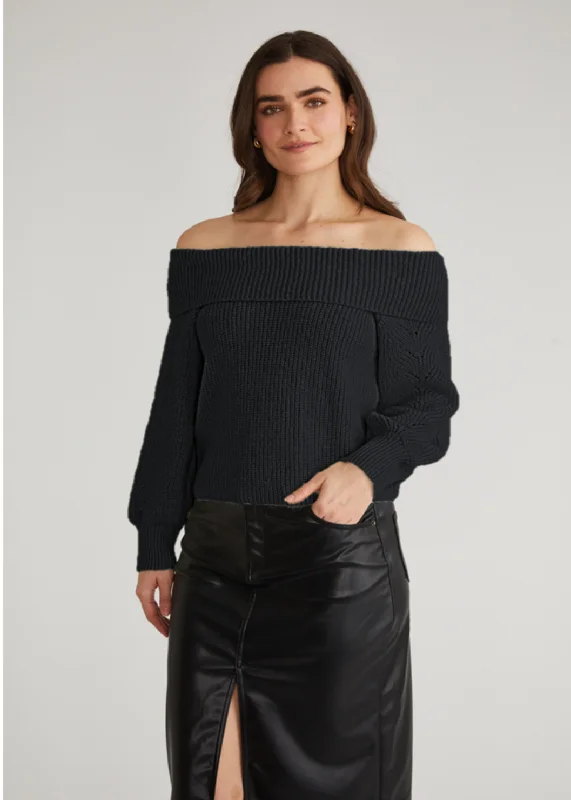off shoulder sweater Hooded Caped Shawl Collar