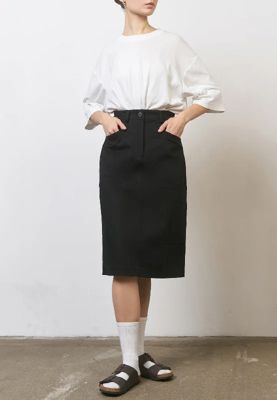 FUNCTIONAL MIDI SKIRT leather skirt modern