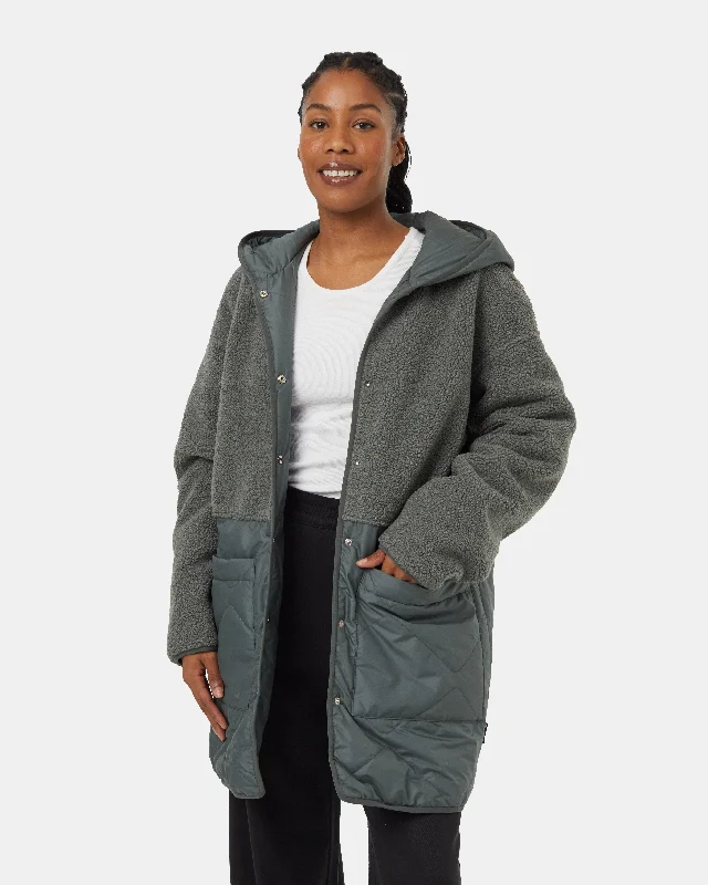 Recycled Boucle Reversible Long Jacket Jacket Blazer Coat