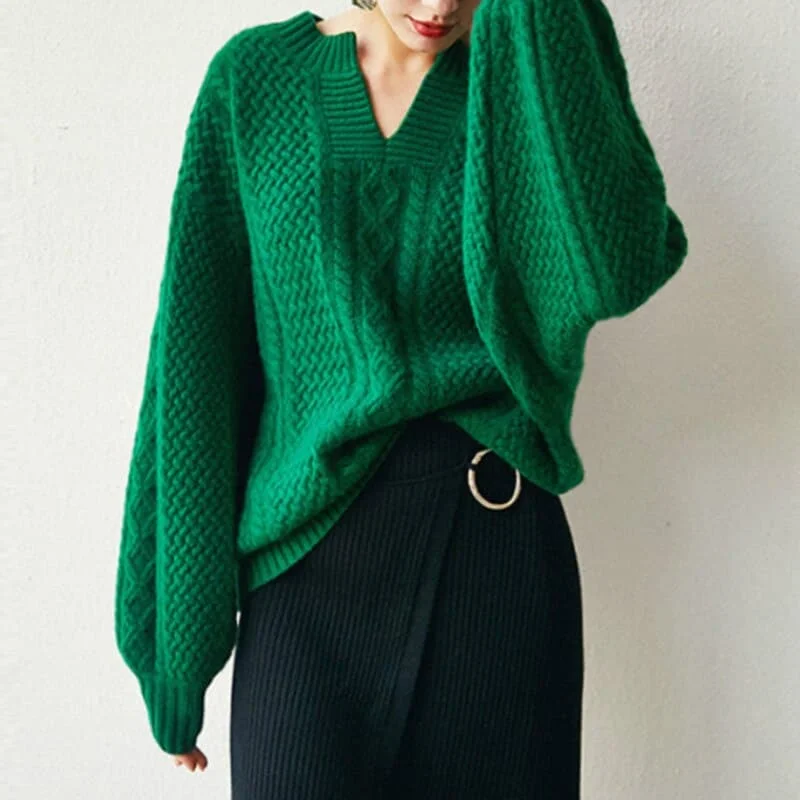 DressBetty - Winter New Women Woolen Vintage Sweater Casual Female Winter Woman Autumn Cashmere Fashion Jumpers Warmth Sweater Ladies Tops Wool Sweater Cotton Sweater Cashmere Sweater