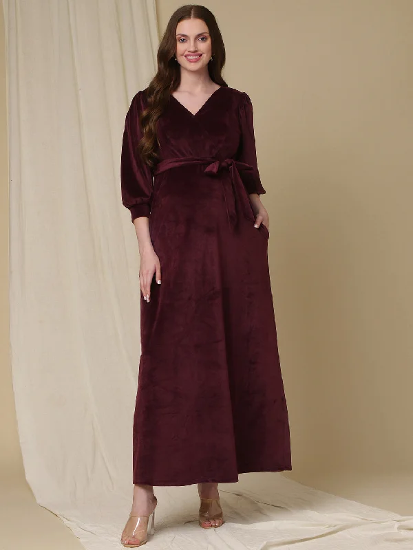 Velvet Maternity Party Dress Tunics Yoga stretchy