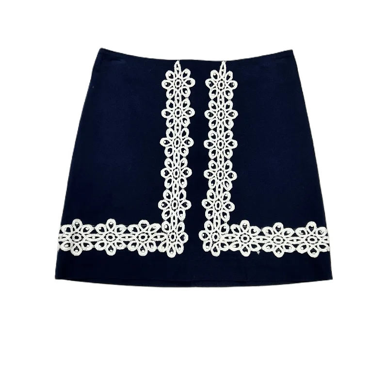 Blue & White Skirt Designer By Lilly Pulitzer, Size: 2 velvet skirt plush