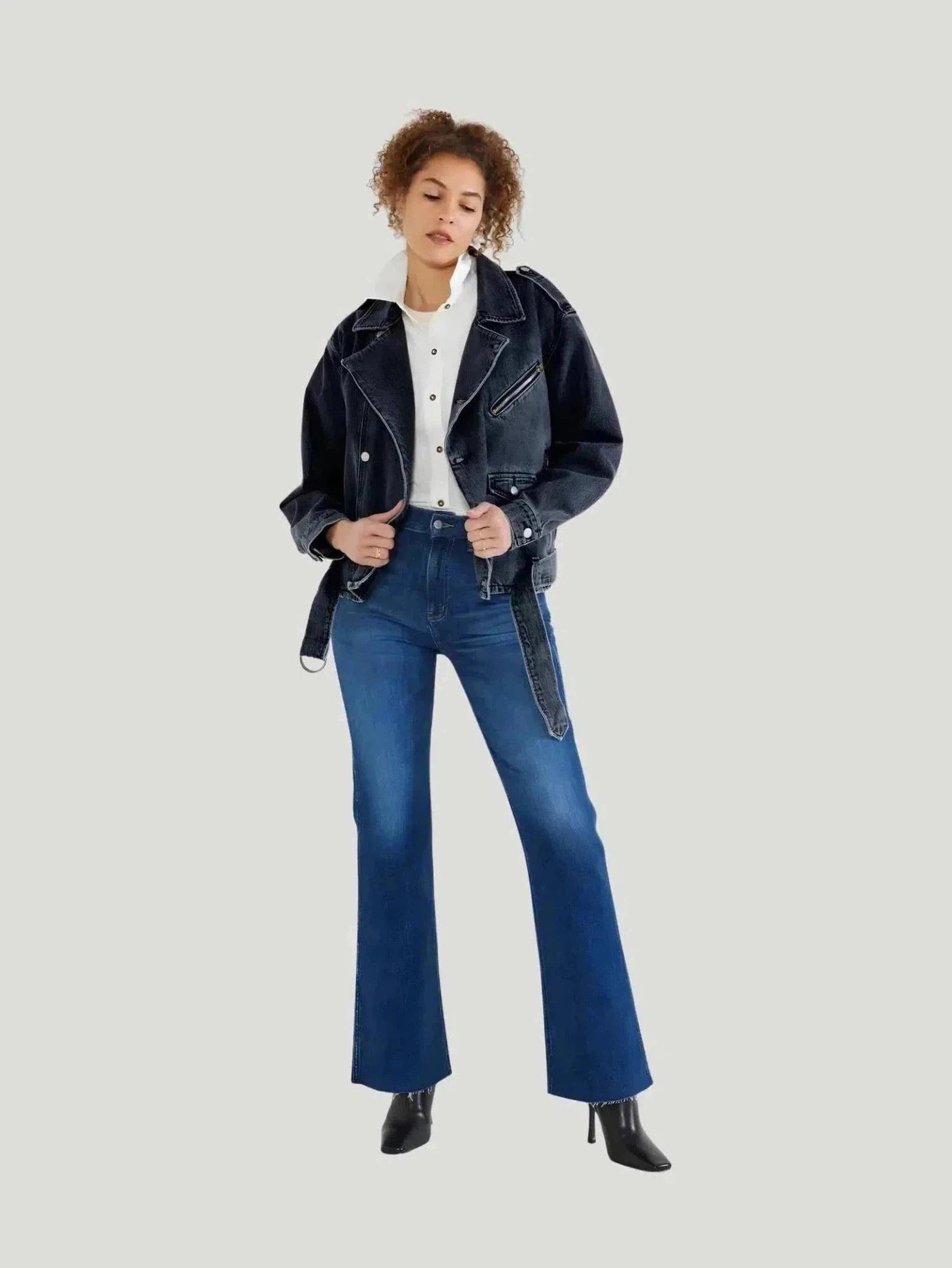 ÉTICA Denim Anya Modern Flare Denim Pant Fashionable Sporty Pants