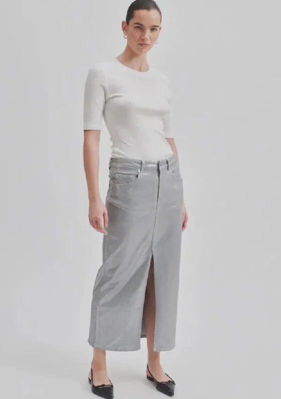Aspect Metallic Skirt elastic waist skirt