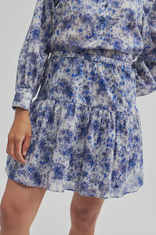 Freesia Blue Print Mini Skirt midi skirt versatile