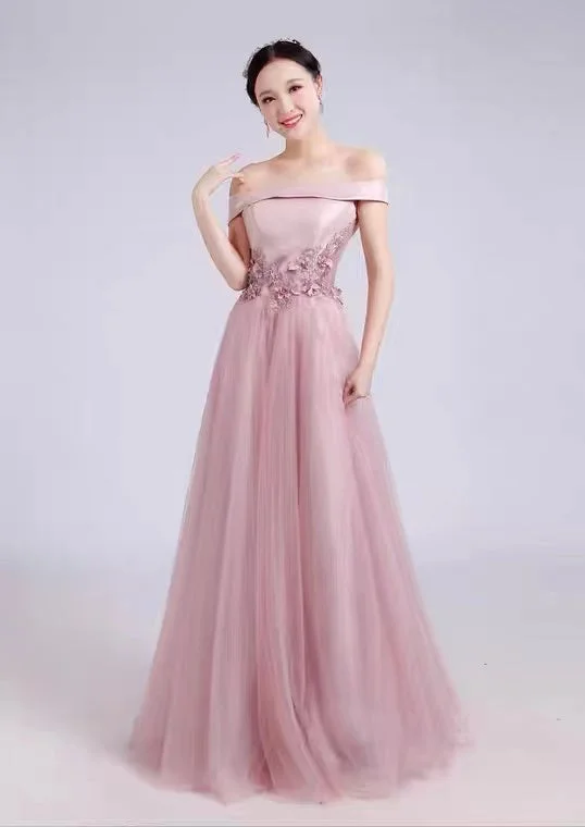 Off Shoulder Prom Dress, Pink Prom Dress, Sweet Party Dress,formal Wedding Guest Dress Tunics Trousers formal