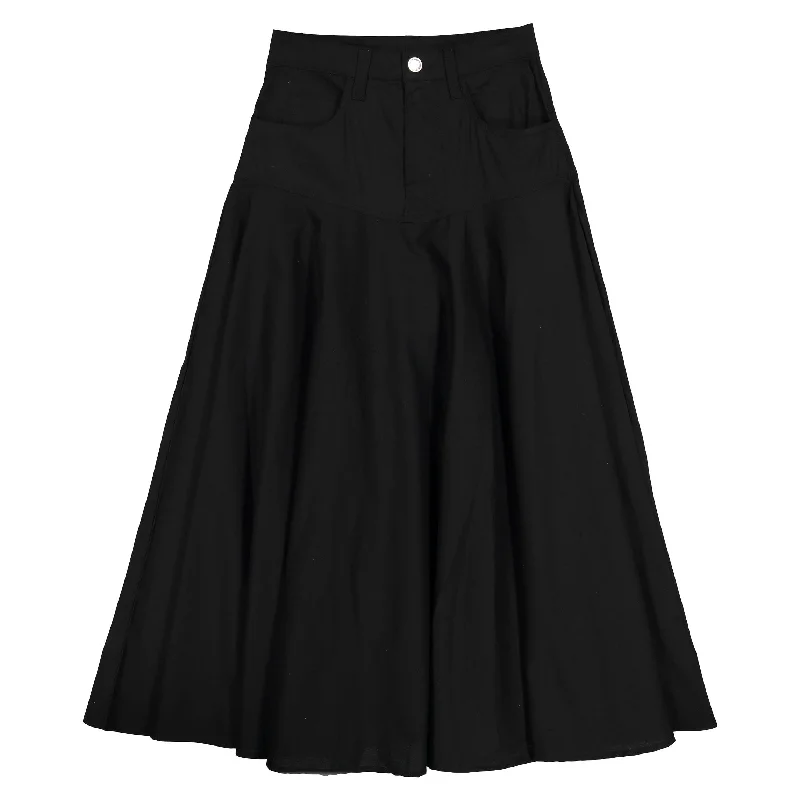 Ava and Lu Black Dropwaiste Skirt velvet skirt plush