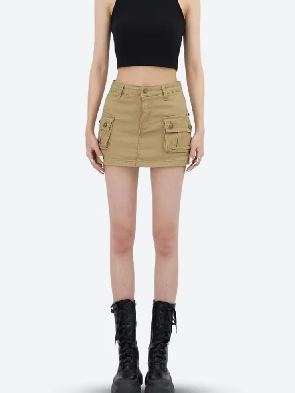 Y2K Cargo Denim Mini Skirt wool skirt warm