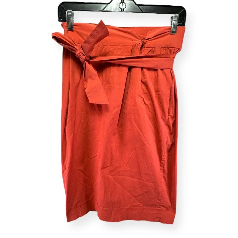 Red Skirt Designer Lida Baday, Size 2 ruffled skirt detail