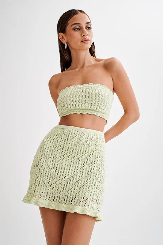 Always Say Goodbye Crochet Mini Skirt Set leather skirt durable