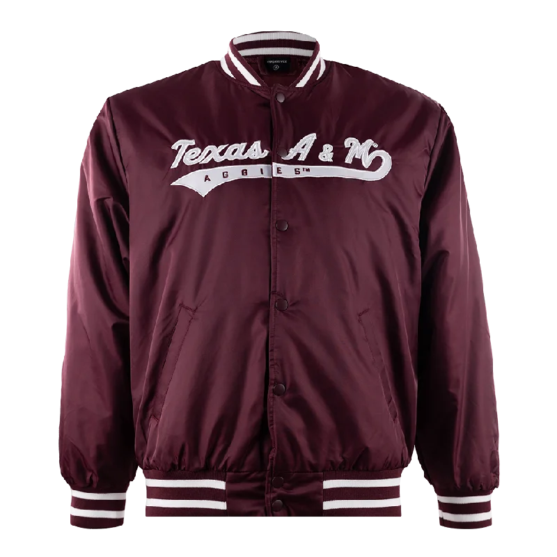 Texas A&M Hype & Vice Game Varsity Jacket Welt Pockets Slit Pockets Flap Pockets