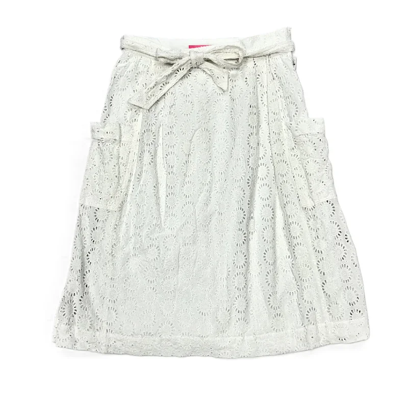 White Skirt Designer By Lilly Pulitzer, Size: 14 chiffon skirt lightweight