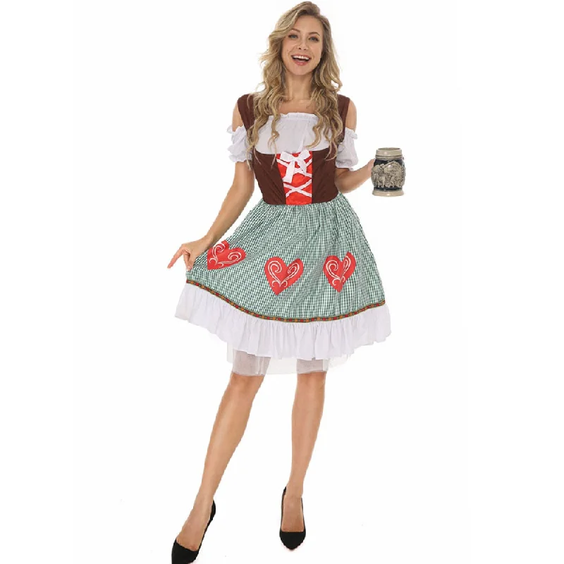 Lady Oktoberfest Costume Traditional Bavarian Dirndl German Beer Wench Waitress Cosplay Outfit Halloween Fancy Party Dress Mermaid Tail Wedding