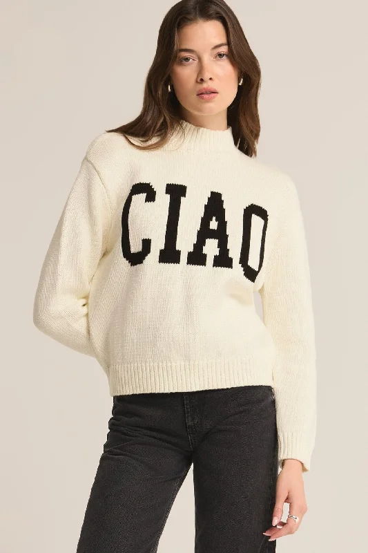 ciao sweater Houndstooth Herringbone Solid