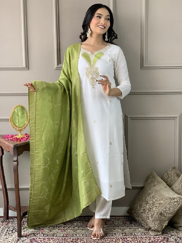 White Designer Readymade Pant With Printed Embroidery Work Comfortable Maternity Pants