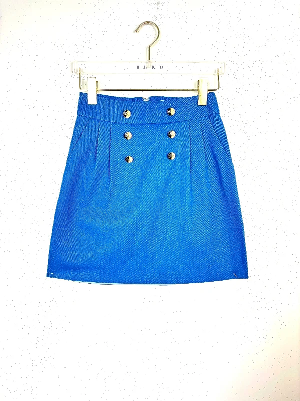 SAMPLE - Sailor Maggie Mini Skirt - Blue wool skirt sturdy