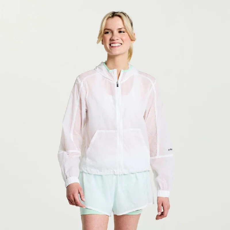 Saucony Women's Elevate Packaway Jacket Mesh Jacket Canvas Jacket Denim Jacket