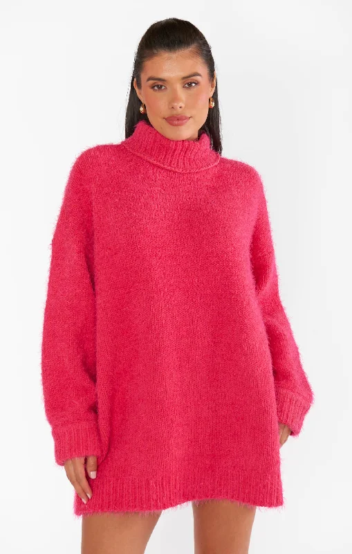 Timmy Tunic Sweater ~ Pink Rose Knit Terry Blend Velvet Blend Canvas Blend