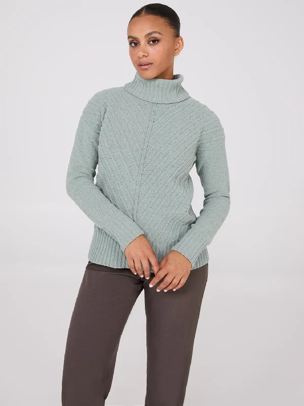 Cowl Neck Chenille Sweater Nylon Fabric Polyester Fabric Spandex Fabric