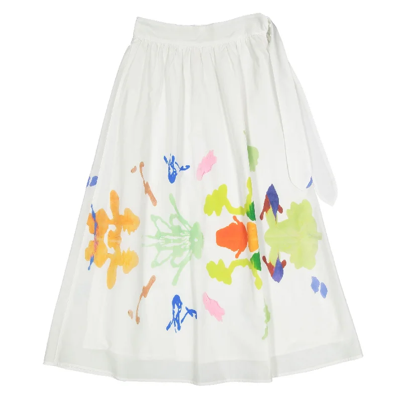 Ava and Lu White Painted Maxi Skirt velvet skirt rich