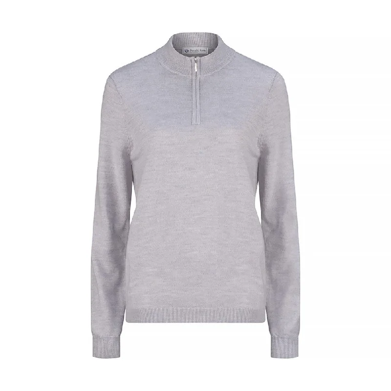 Donald Ross Ladies Sweater - Merino Wool 1/4 Zip, Core Transparent Opaque Sheer