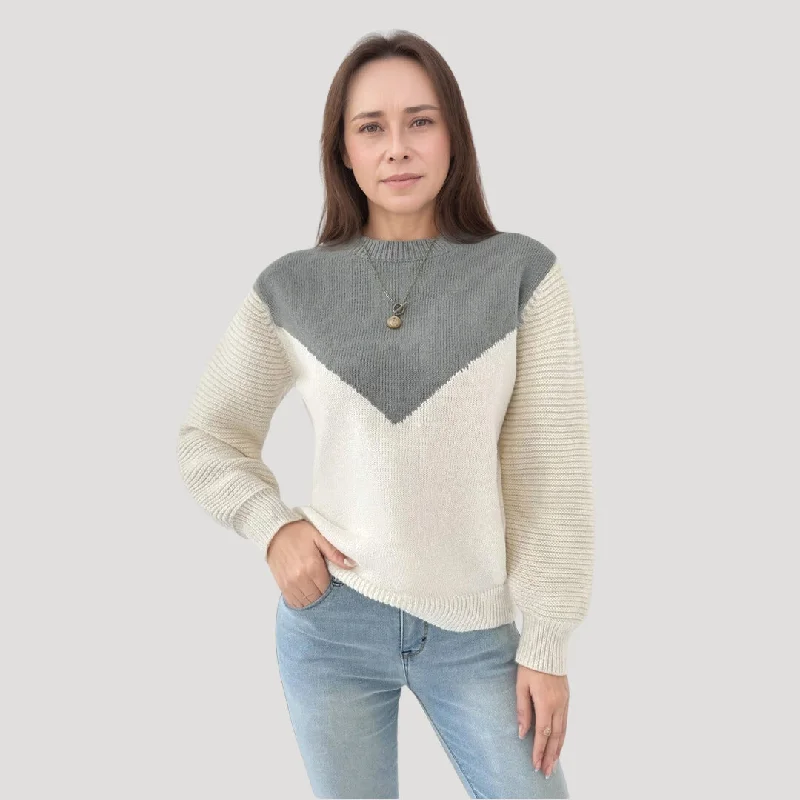 Chevron knit sweater Mesh Sweater Canvas Denim