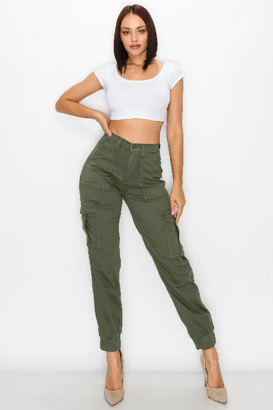 40275 Women's High Waisted Cargo Pants Cozy Jogger Leggings