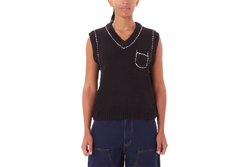 W MURPHY SWEATER VEST Zippered Front Buttoned Front Snap Front