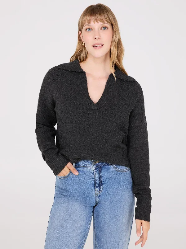 Johnny Collar Long Sleeve Sweater Casual Formal Business