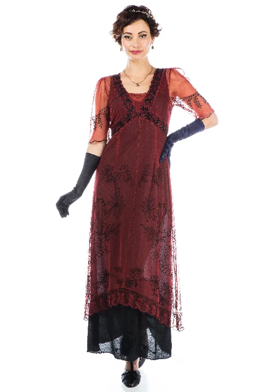 New Vintage Titanic Tea Party Dress in Wine Black by Nataya Tunics Modern contemporary