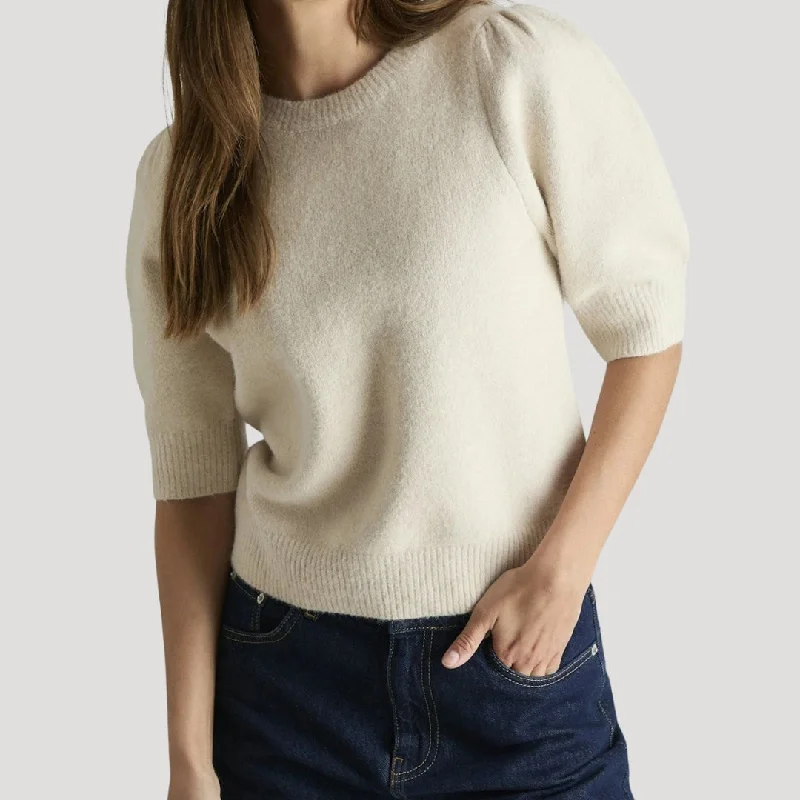 Elegant knitted sweater with bow detail Boat Neck Shawl Collar Notched Collar