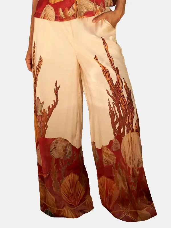 Palazzo Pant Elegant Silk Pants