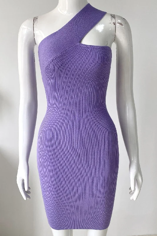 Short Mini Sky Blue One Shoulder Party Dress Tunics Cozy soft