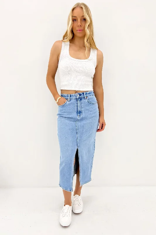 Midi Repair Skirt Blue Charisma denim skirt classic