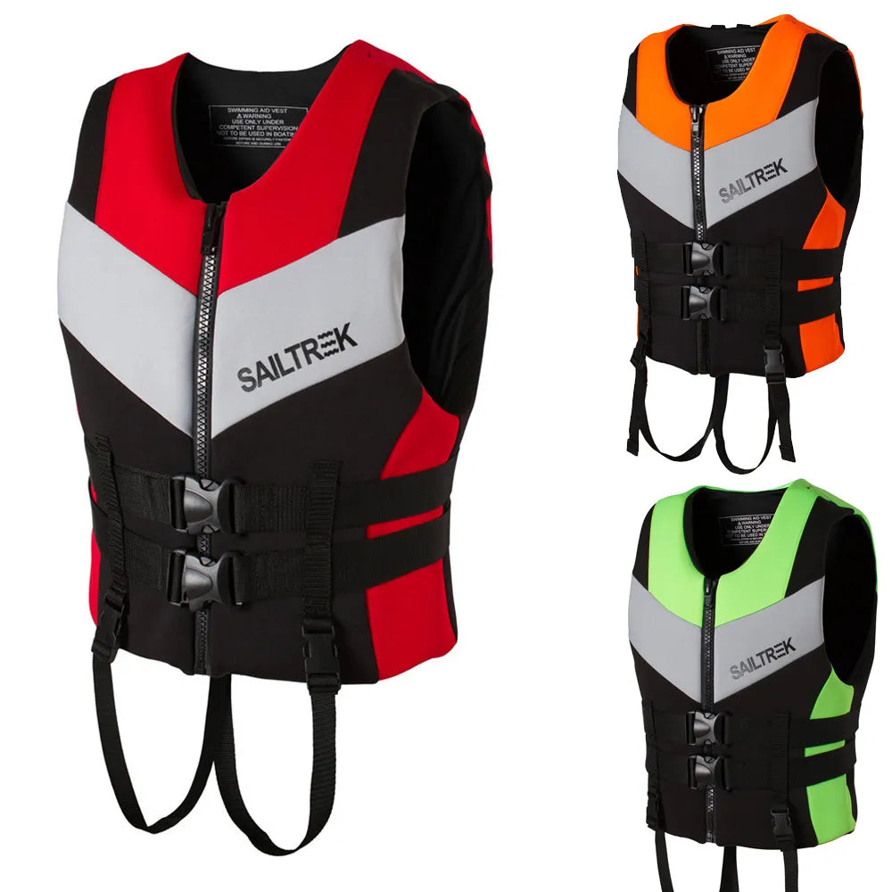 Neoprene Life Jacket Adult Life Vest Water Sports Fishing Vest Kayaking Boating Swimming Surfing Drifting Safety Life Vest Suits Striped Jacket Polka Dot Jacket Floral Jacket