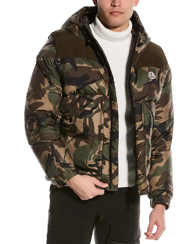 Moncler Meakan Down Jacket A-Line Jacket Boat Neck Shawl Collar