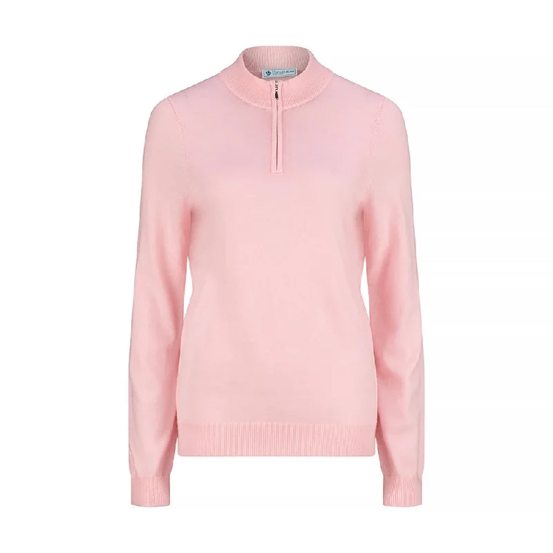 Donald Ross Ladies Sweater - Merino Wool 1/4 Zip, 223 Velvet Chenille Corduroy