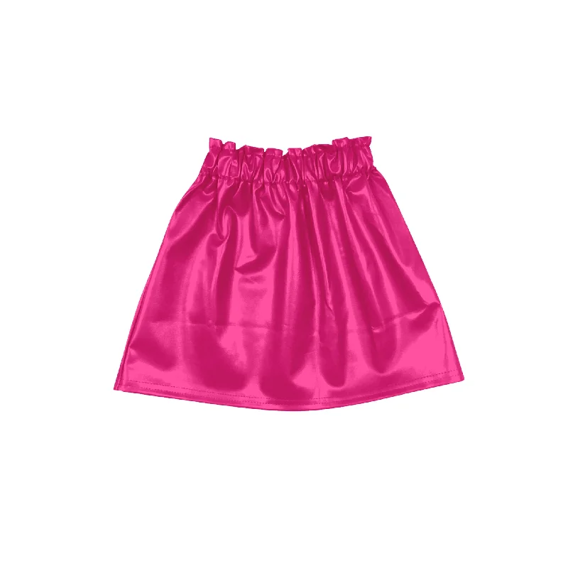 Preorder GLK0034 Rose red leather skirt skirt high quality wool skirt warm