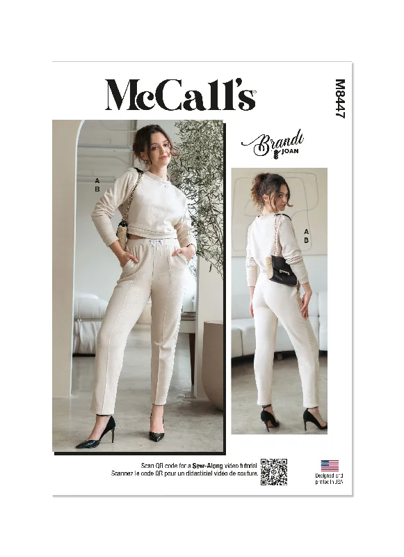 McCall's Pattern M8447 Misses' Knit Top and Pants Trendy Work Pants