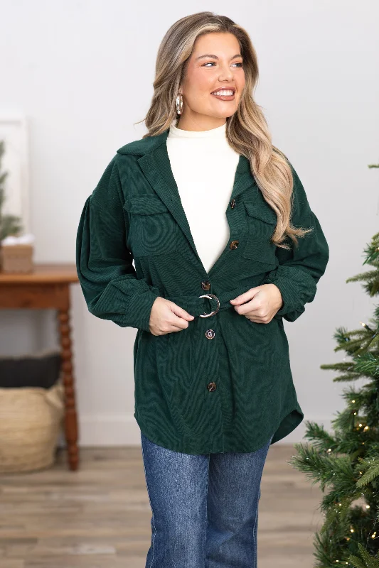 Emerald Green Belted Jacket Quilted Jacket Puffer Jacket Insulated Jacket
